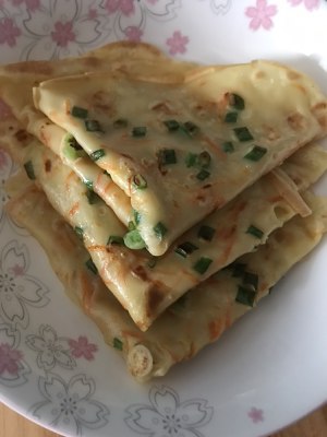 The practice measure of cake of egg of carrot chopped green onion 7