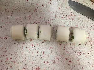 The practice measure of steamed twisted roll of steamed bread of chopped green onion 6