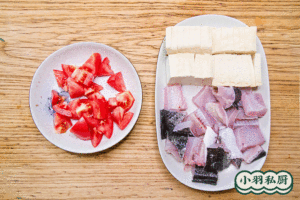 The practice measure of fish of stew of tomato bean curd 1