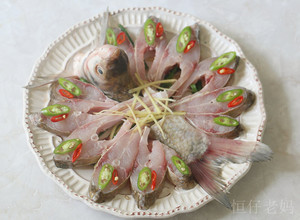 The practice measure of fish of peacock spread its tail 4