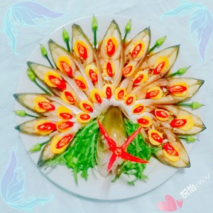 The practice measure of fish of steamed peacock spread its tail 13