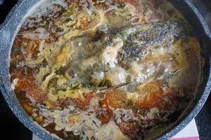 The practice measure of the fish of water of pickled Chinese cabbage that boil 20