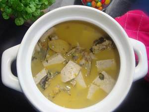 The practice measure of the yellow stickleback bean curd that stew 5