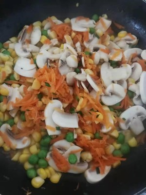 The practice measure that rice of cauliflower of 3 article fish fries a meal 5