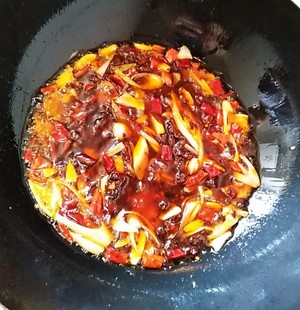 The practice measure of the fish of hemp hot water that boil 7