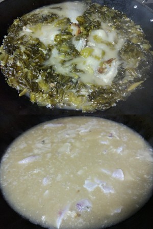 家族の日常生活の白菜漬け魚の実習7