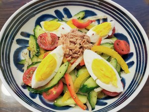Delicate the practice measure of the tuna vegetable salad of the eat that reduce fat 3
