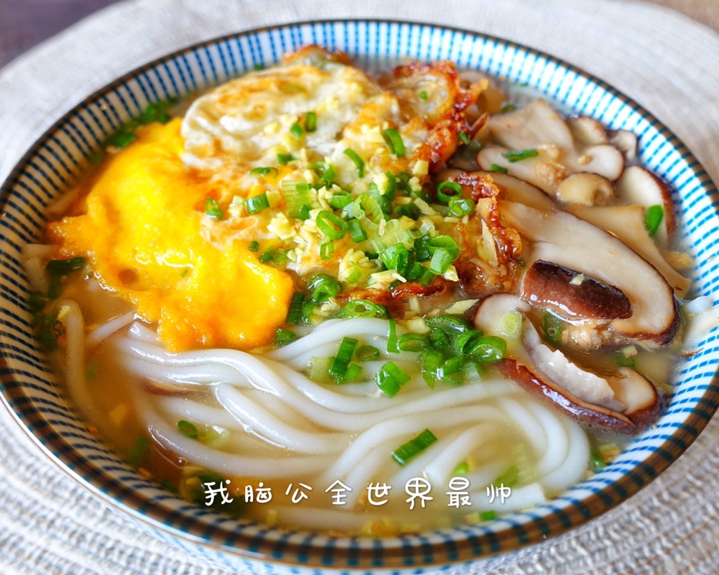 
The practice of rice-flour noodles of Xianggu mushroom egg, how to do delicious