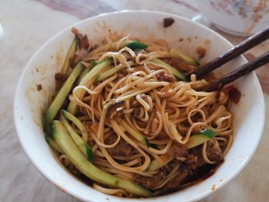 香guの牛醤油醤油添え麺の実習6