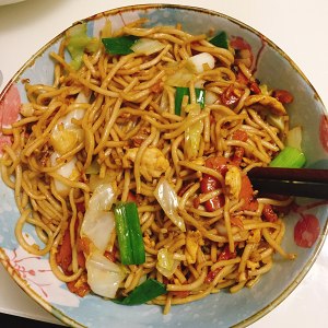 The practice measure of egg ham chow mien 7