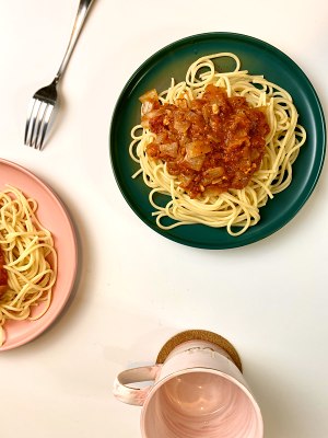 The practice measure of the range of meaning of tomato meat sauce that the second reduces Western-style food office 6