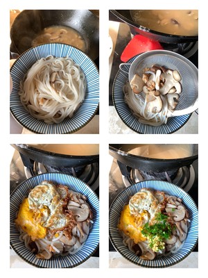 The practice measure of rice-flour noodles of Xianggu mushroom egg 20
