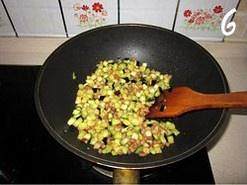 The practice move that aubergine diced meat makes bittern range 6
