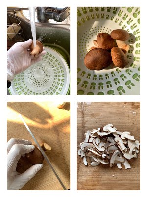 The practice measure of rice-flour noodles of Xianggu mushroom egg 7