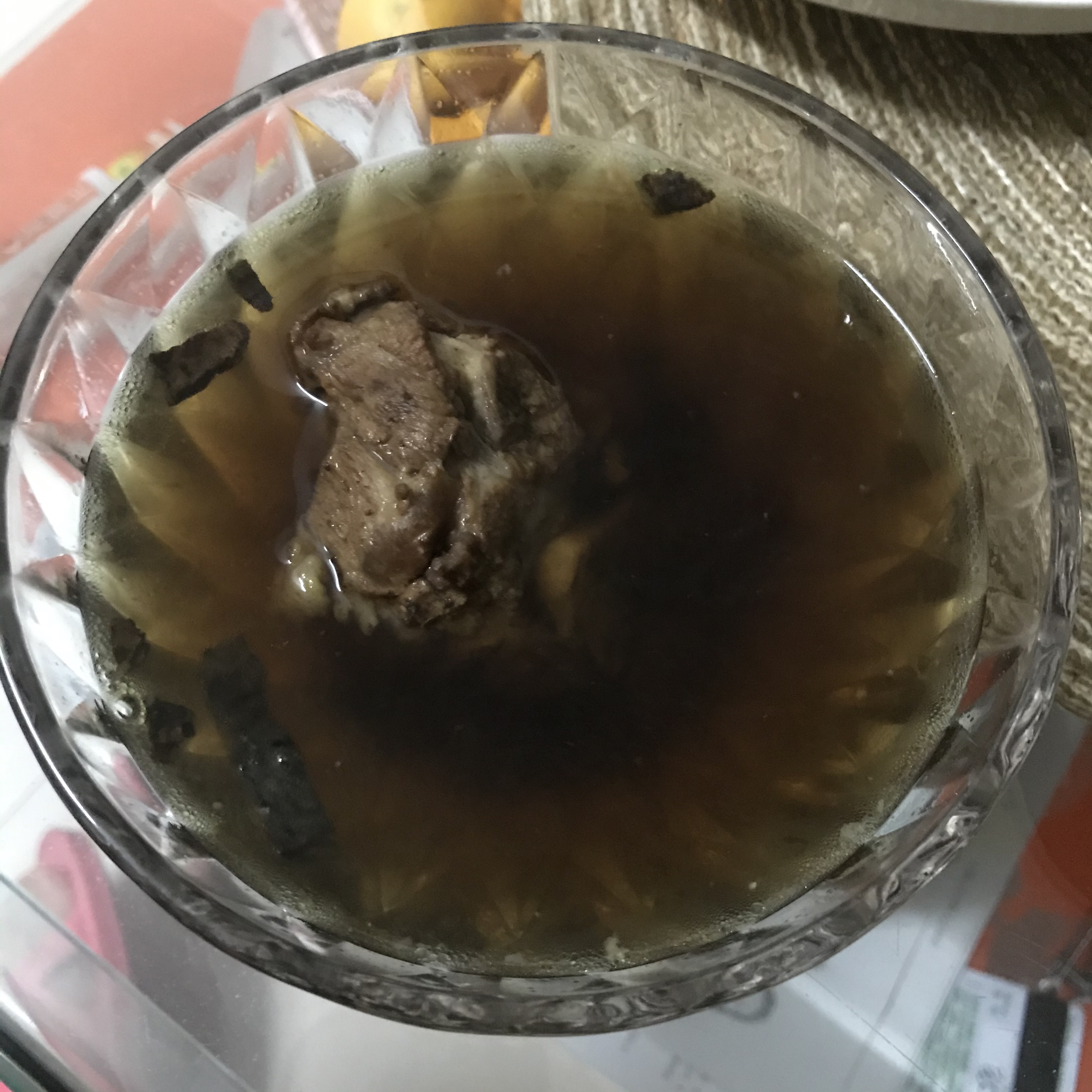 
Soup of bone of pig of Ba Ji the bark of eucommia (filling kidney) practice
