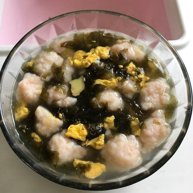 
The practice of soup of egg of shrimp slippery laver, how to do delicious