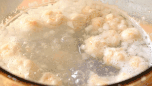 The practice measure of soup of taro shrimp bolus 15