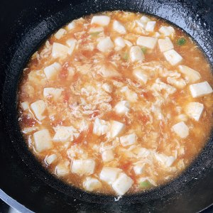 The practice measure of soup of tomato bean curd 9