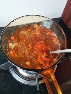The practice measure of colour a thick soup of beauty of swallow of snow of rice of horn of peach glue black 6