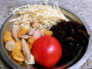 The practice measure of soup of a round mass of food of stay of proceedings of tomato acupuncture needle 1