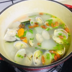 The practice measure of soup of wax gourd beautiful clam 12