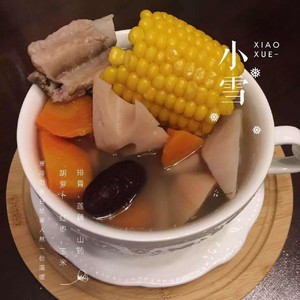 The practice measure of soup of lotus root of chop corn lotus 3