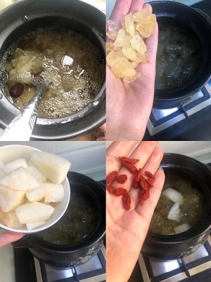 Good beautiful of a bowl of autumn is tasted " embellish lung relieves a cough soup " tremella the practice measure of soup of Gong Zaoxue pear 2