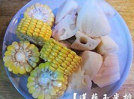 The practice measure of soup of chop of corn of lotus lotus root 1