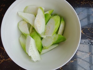 Qing Dynasty is sweet the practice measure of slippery soup of towel gourd shrimp 2