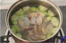 The practice measure of soup of towel gourd beautiful clam 7