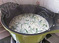 The practice measure of soup of a knot in one's heart of face of green vegetables egg 5