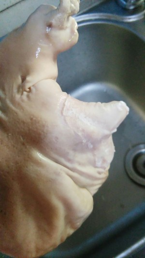 Chicken broth of abdomen of soup of abdomen of pig of the yam that raise a stomach, pig (the abdomen that contain a pig cleans a method) practice measure 6