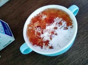The practice measure of colour a thick soup of beauty of swallow of snow of rice of horn of peach glue black 9
