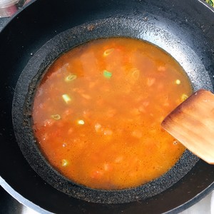 The practice measure of soup of tomato bean curd 8