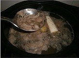 The practice measure of hotpot of boiled in clear soup 3