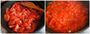 The practice measure of soup of chop of tomato potato corn 5