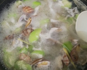 The practice measure that delicacy drops soup of clam of superciliary towel gourd 4
