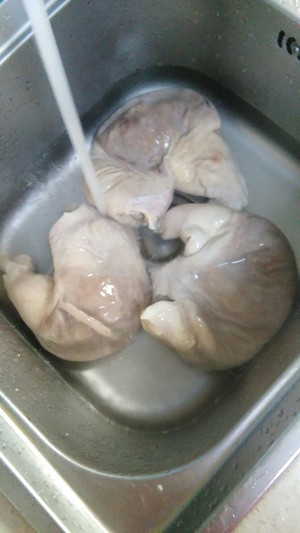 Chicken broth of abdomen of soup of abdomen of pig of the yam that raise a stomach, pig (the abdomen that contain a pig cleans a method) practice measure 7
