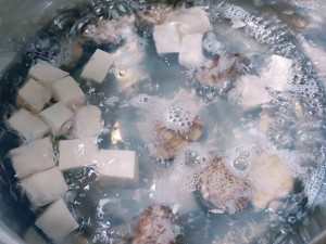 Soup of beautiful clam bean curd (tomato flavour) practice measure 4