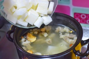 Qiu Dongzi fills - the practice measure of soup of white turnip sirlon 6