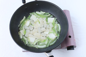 The practice measure of soup of bean curd of Sun of towel gourd bamboo 7