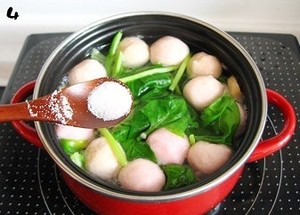 The practice measure of soup of spinach fish bolus 4