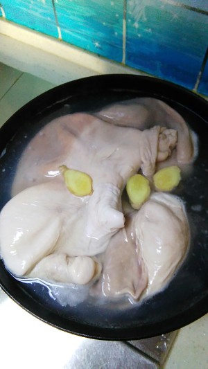 Chicken broth of abdomen of soup of abdomen of pig of the yam that raise a stomach, pig (the abdomen that contain a pig cleans a method) practice measure 3