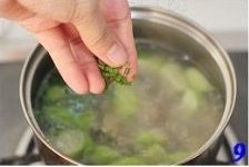 The practice measure of soup of towel gourd beautiful clam 9
