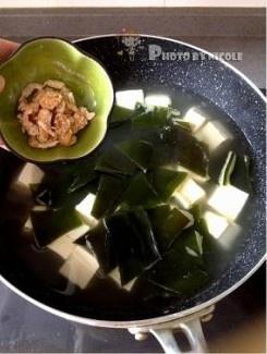 The practice measure of soup of kelp bean curd 5