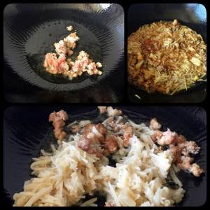 The practice measure of a thick soup of ground meat bean curd 2