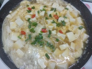 The practice measure of soup of beautiful mushroom of egg of delicate bean curd 3