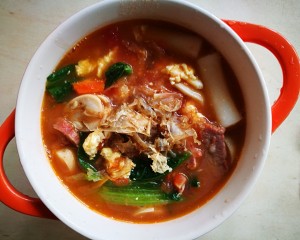 The practice measure of tomato soup New Year cake 6