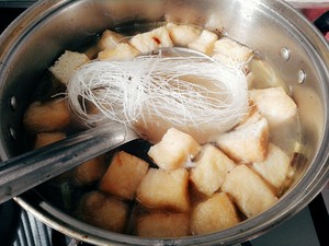 Soup of duck blood vermicelli made from bean starch (simple and easy edition) practice measure 8