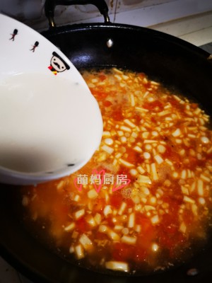 The practice measure of a thick soup of bean curd of egg of 0 failure tomato 10